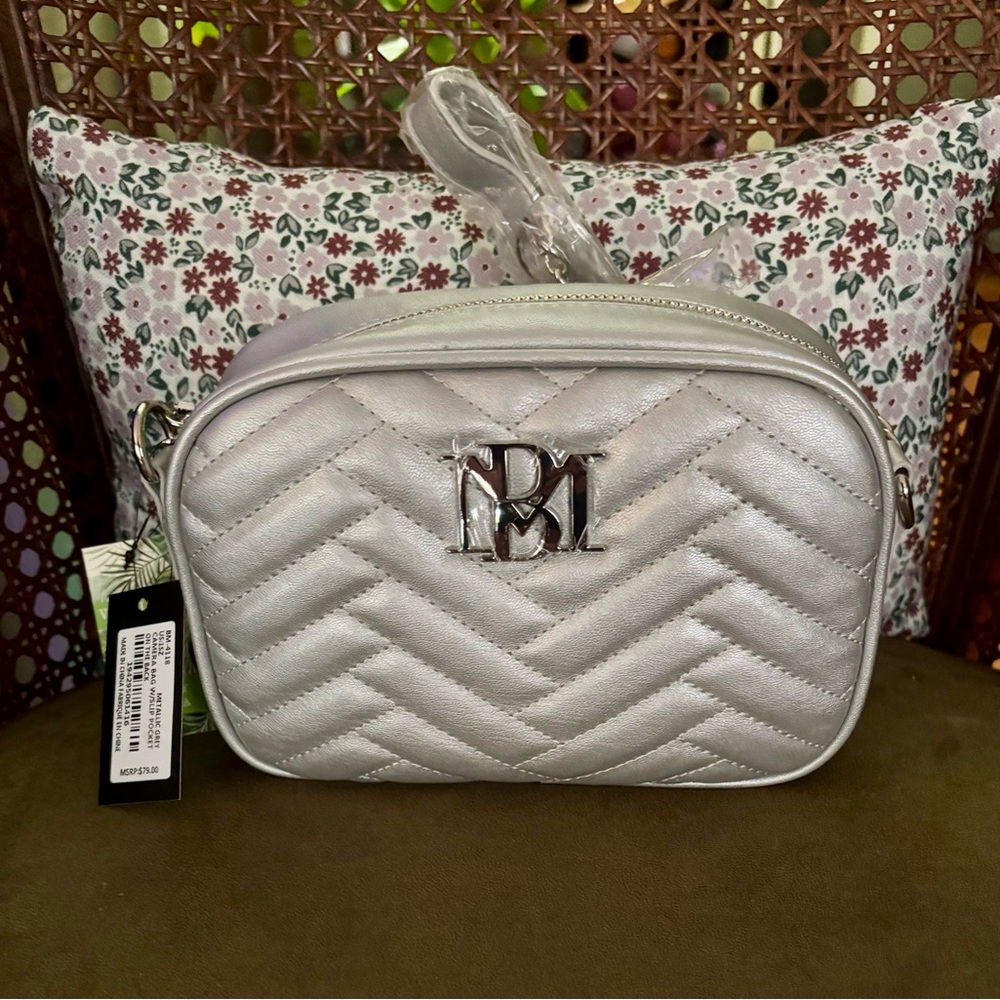 Badgley Mischka Metallic Quilted Crossbody Bag